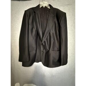 Circle S Western Blazer Sport Coat Mens 52R Black Cowboy 2 Button Jacket USA